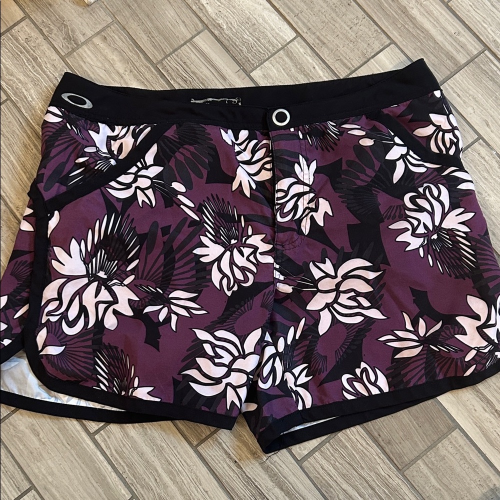 Oakley Black and purple Swim Shorts
